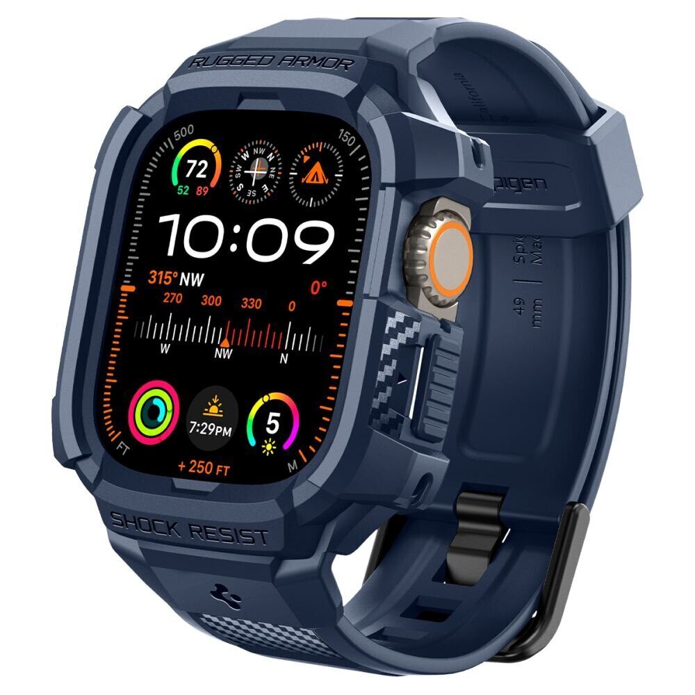 Ремешок+защитный чехол SPIGEN RUGGED ARMOR ”PRO” для Apple Watch Ultra 1 / 2 (49 мм), Темно-синий