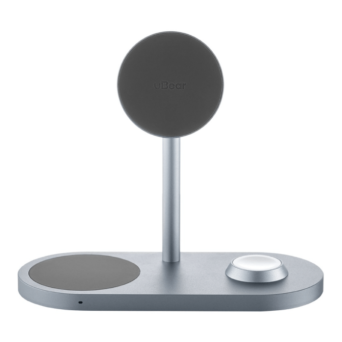 Беспроводное зарядное устройство Ubear Stage Pro 3 в 1 Magnetic Galaxy edition, серый