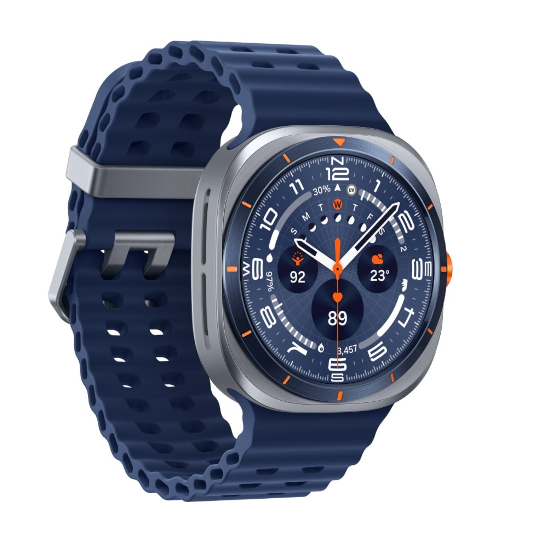 Samsung Galaxy Watch Ultra LTE, 47 мм, 2025, Синий титан, Ремешок Marine синий